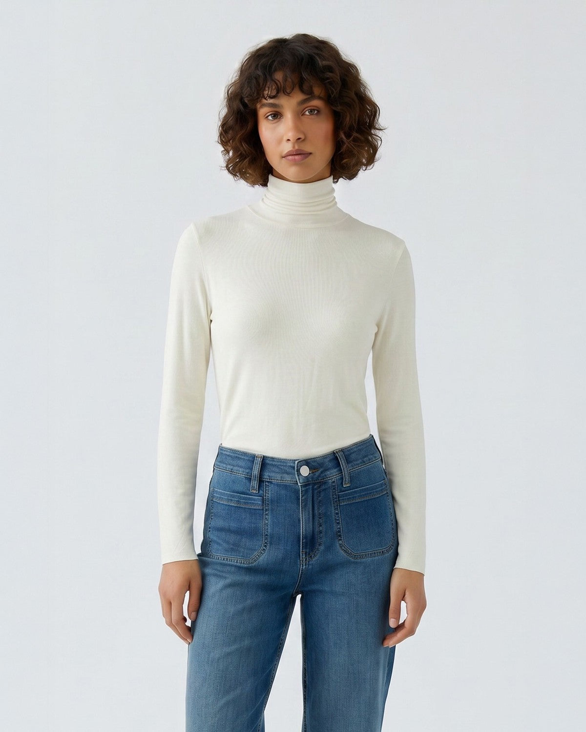 Long Sleeve Turtleneck - Cream