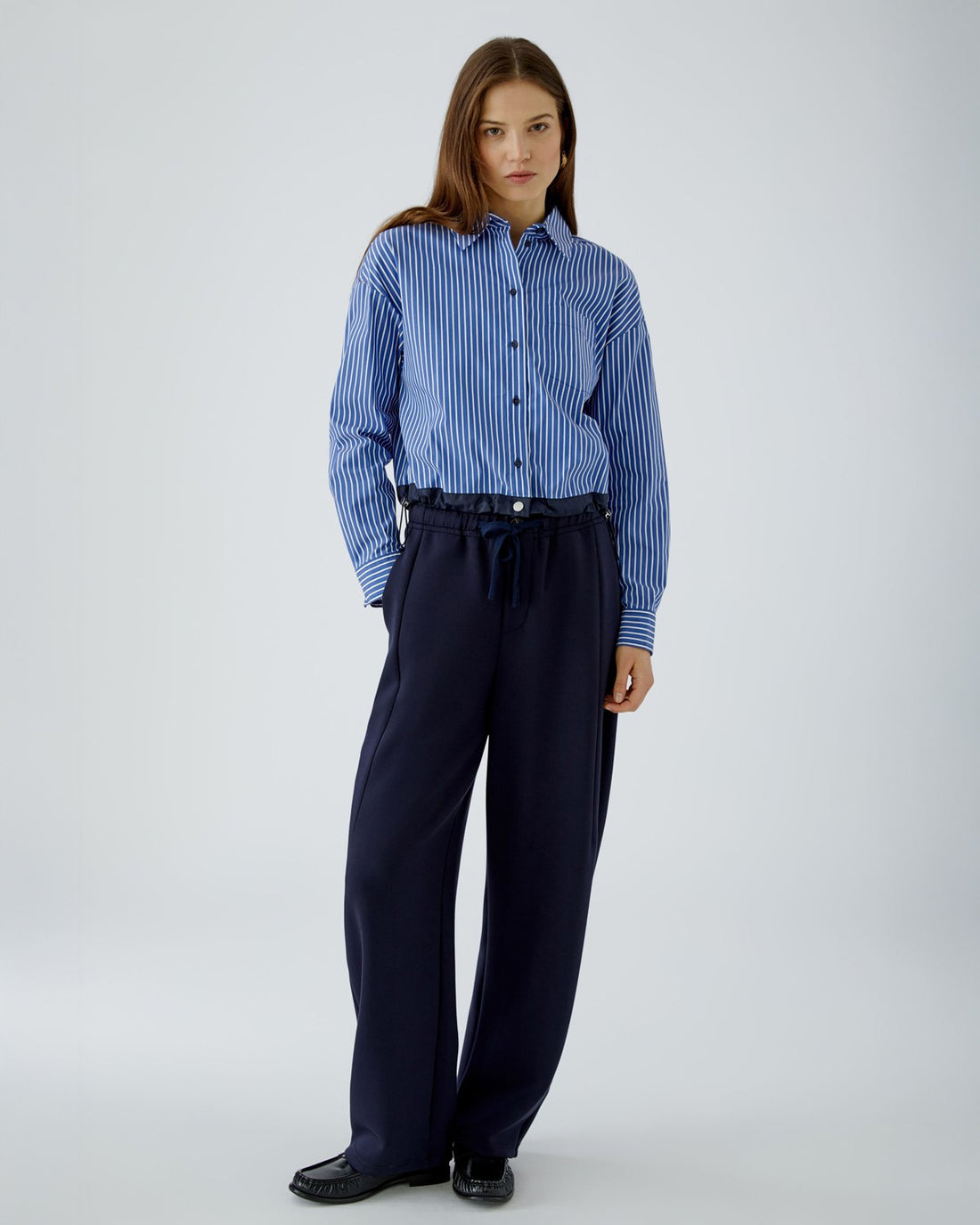 Jersey Barrel Trouser - Navy