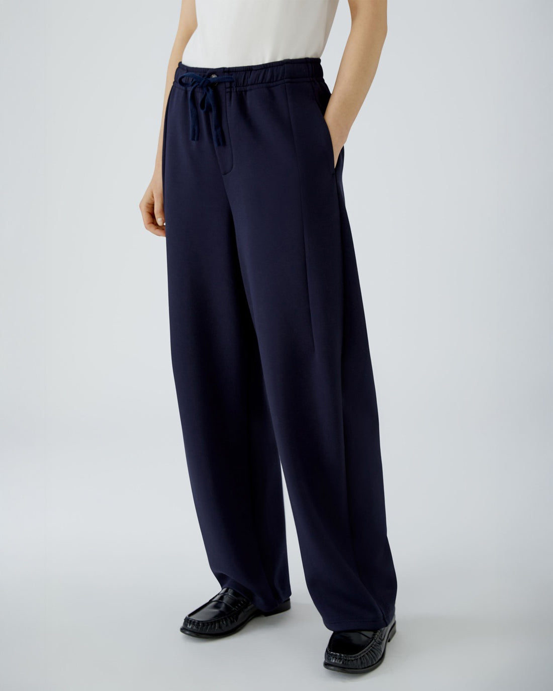 Jersey Barrel Trouser - Navy