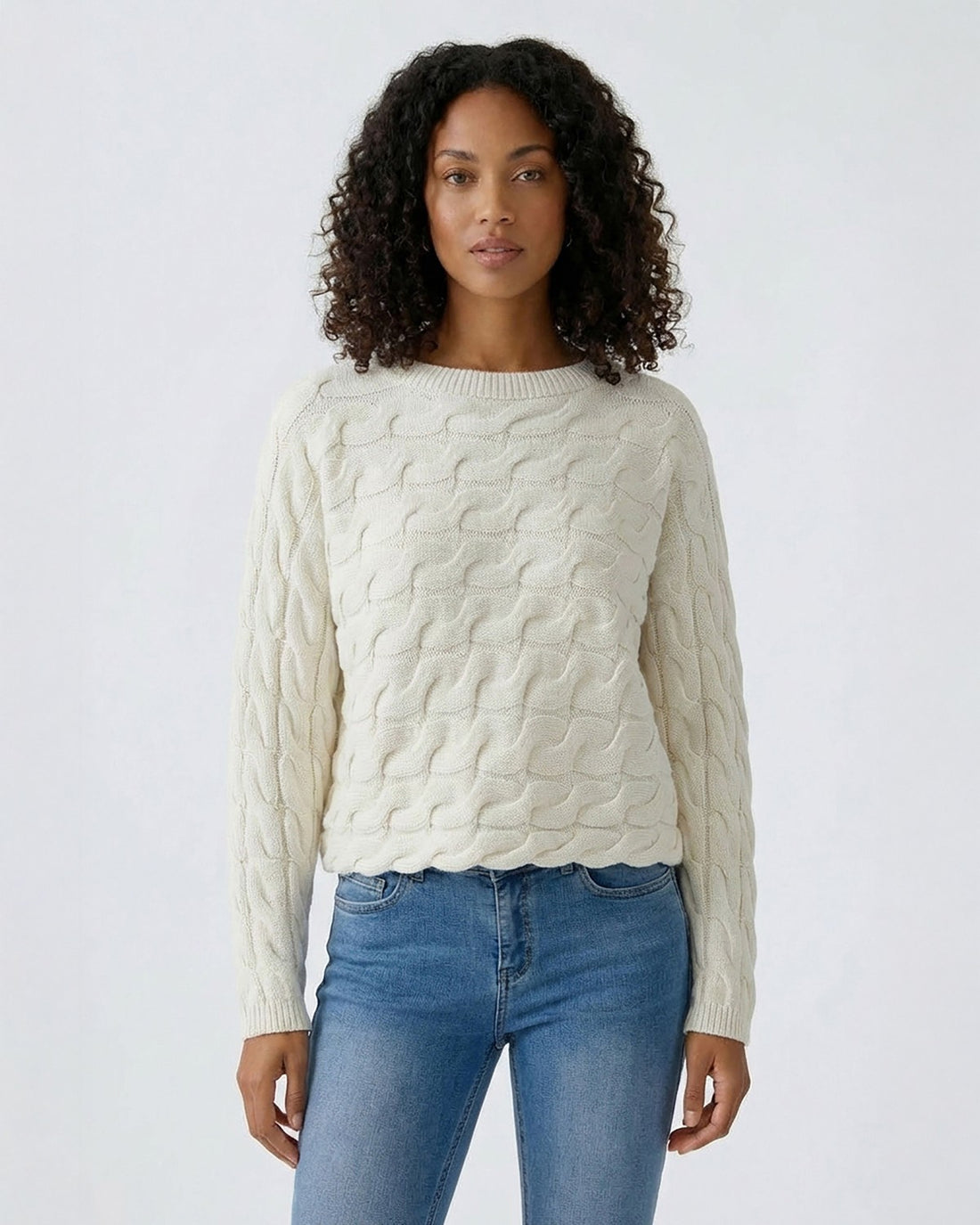 Cable Knit Jumper - Beige
