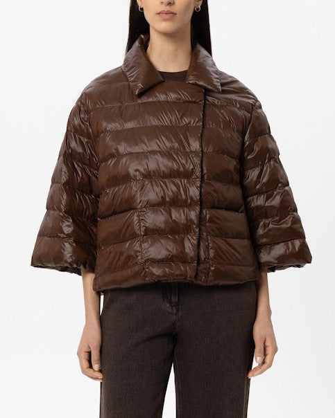 Outdoor Cape Style Puffa Jacket - Marone