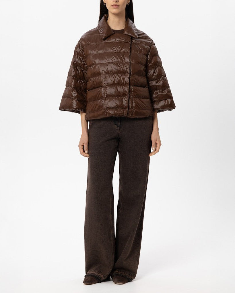 Outdoor Cape Style Puffa Jacket - Marone