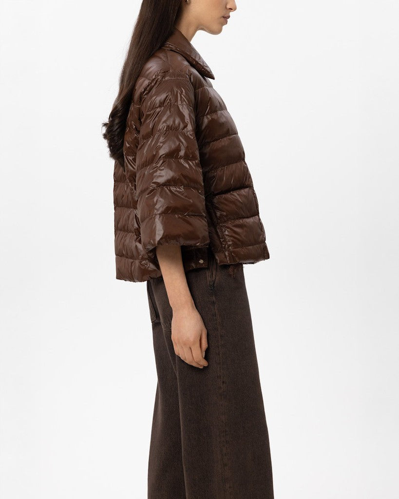 Outdoor Cape Style Puffa Jacket - Marone