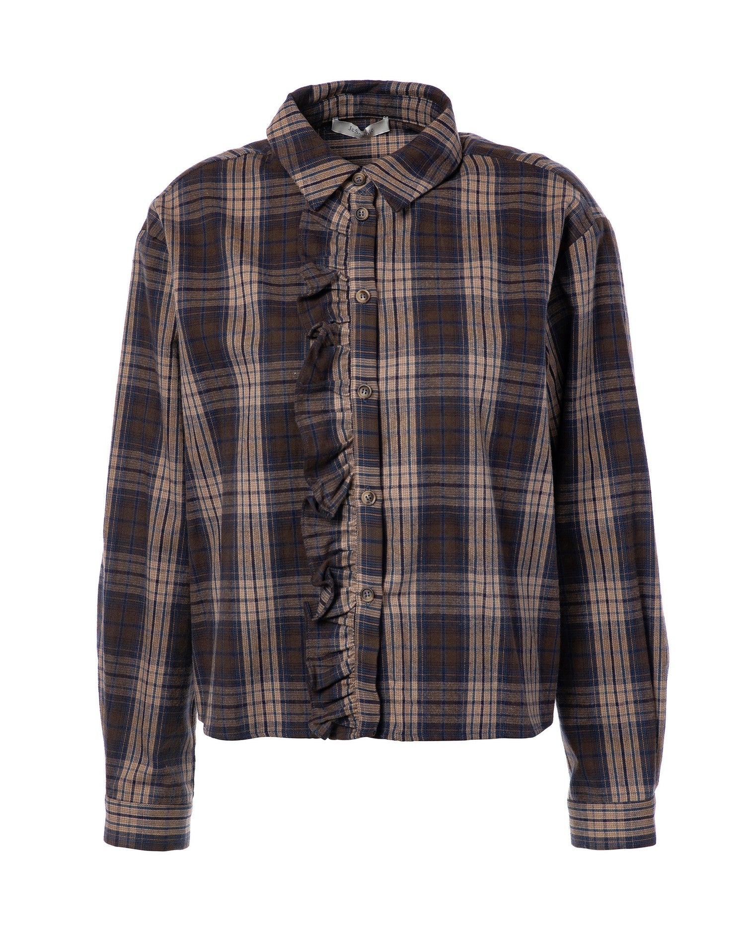 Parole Check Blouse - Blue Sand Check