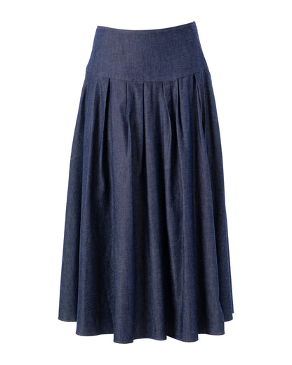 Planet Tencil Denim Skirt - Dark Denim