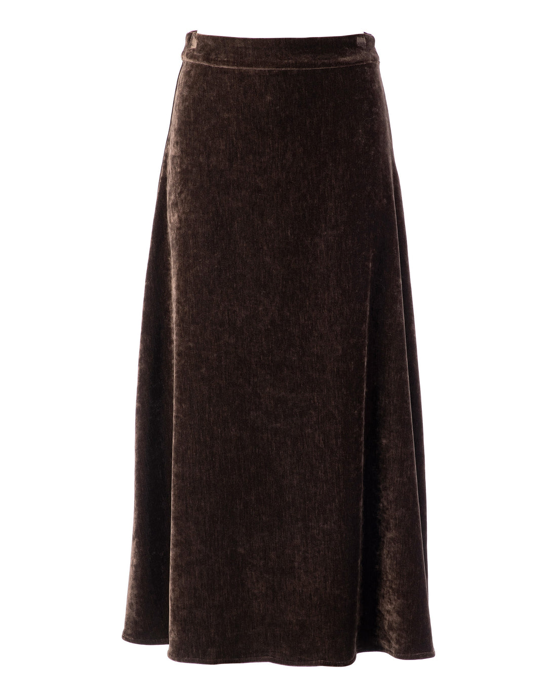 Pirouette Velvet Long Skirt - Dark Brown