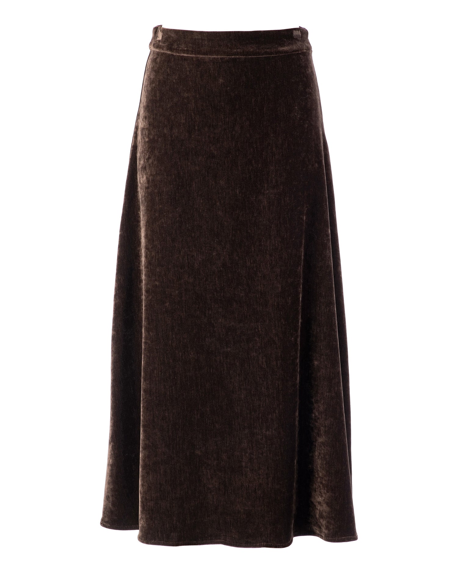 Pirouette Velvet Long Skirt - Dark Brown