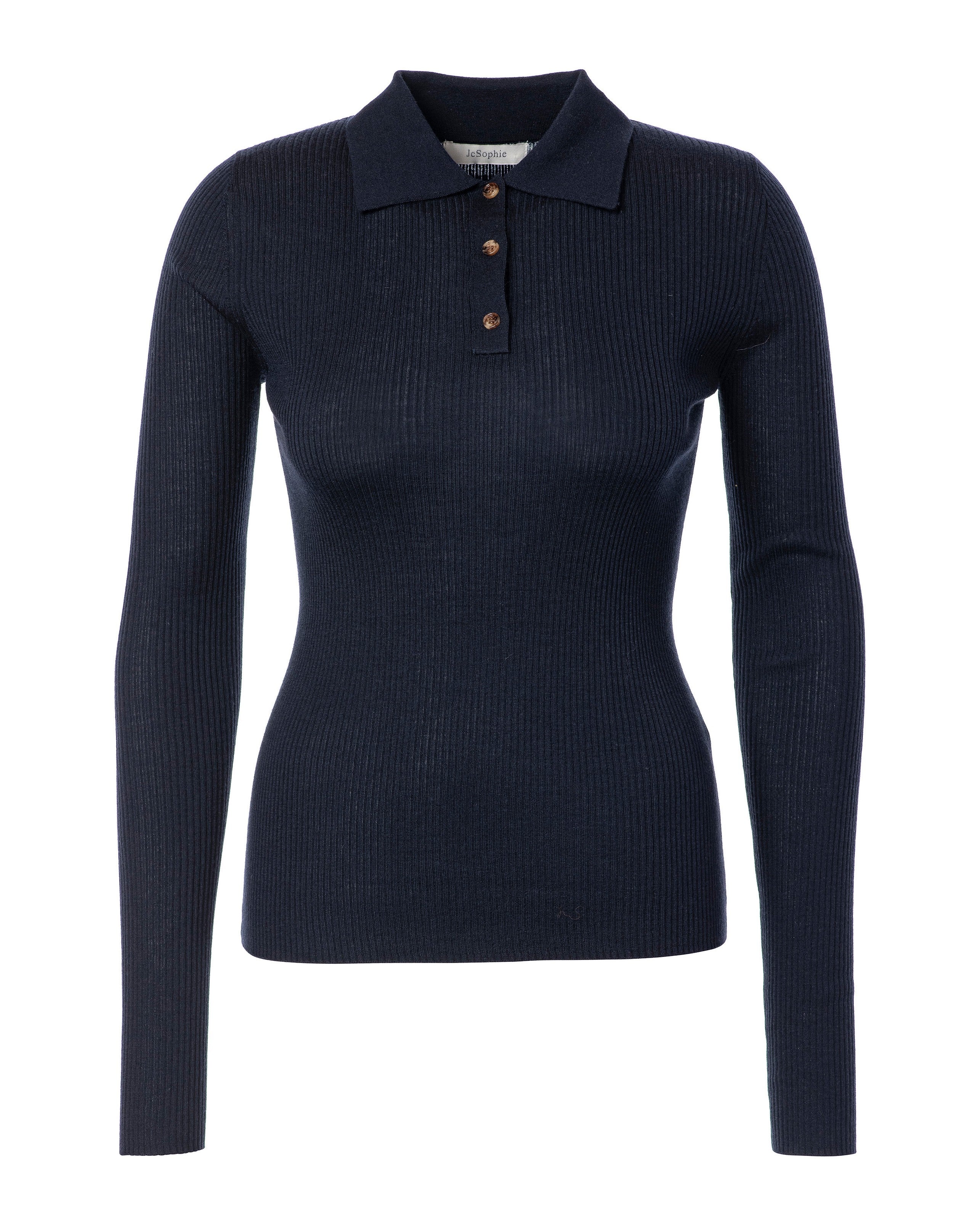Pisa Merino Polo Knit - Midnight