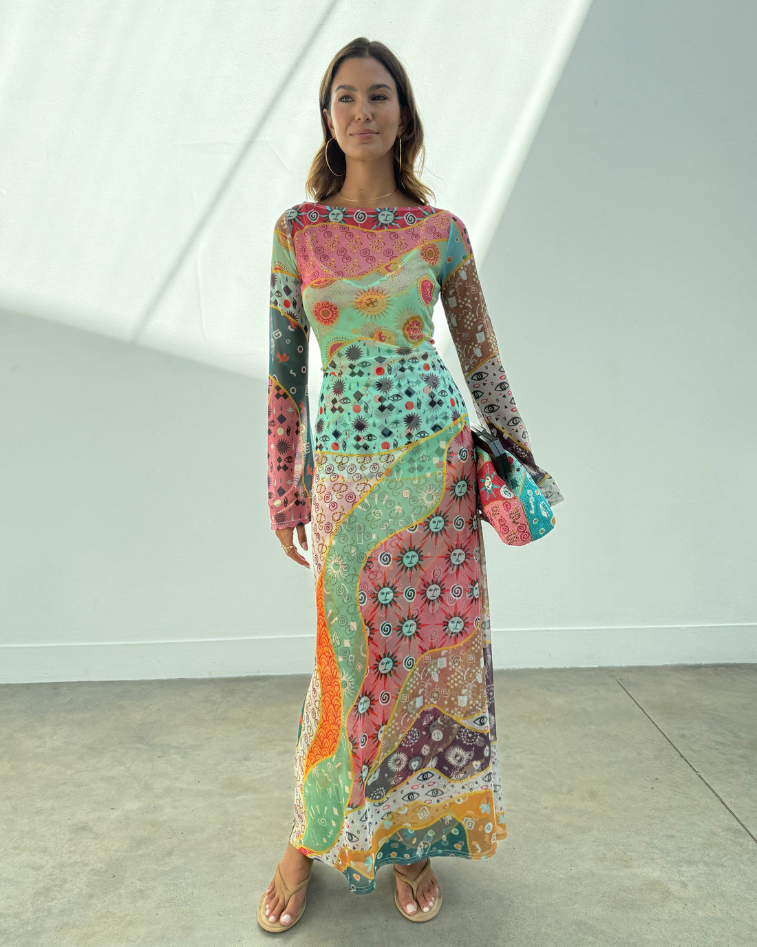 Pastel Morocca Aria Mesh Dress - Multi