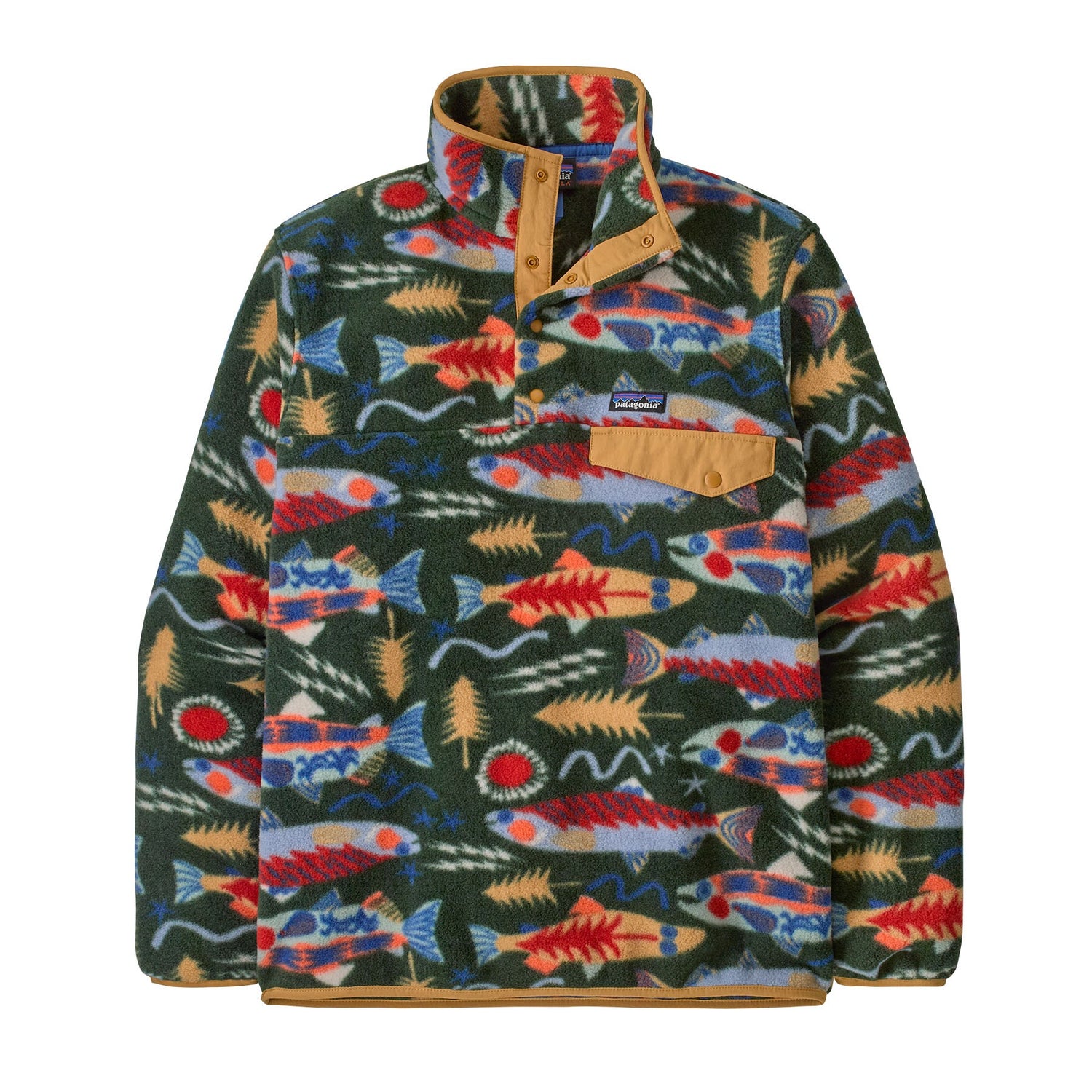 Lightweight Synchilla Snap-T Pullover - Salmon Energy: Old Growth Green