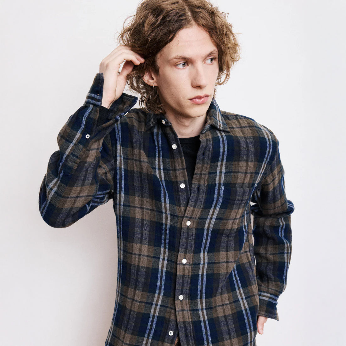 Paul Double Face Shirt - Army/Navy