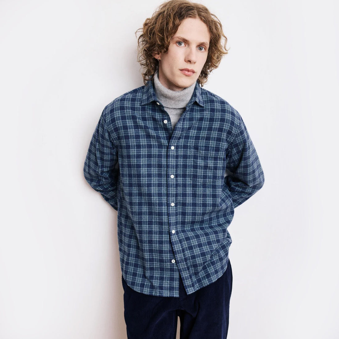 Paul Woven Check Shirt - Navy/Green