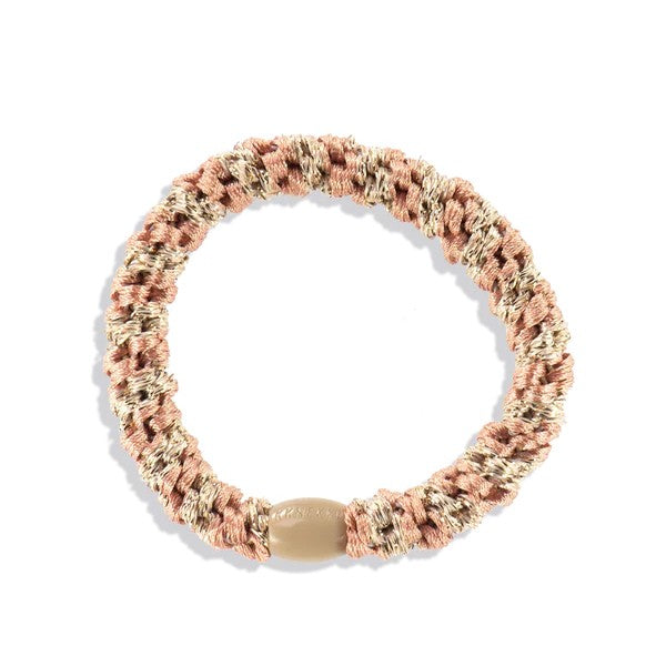 Kknekki Band - Peach Coral-Beige Glitter Stripe