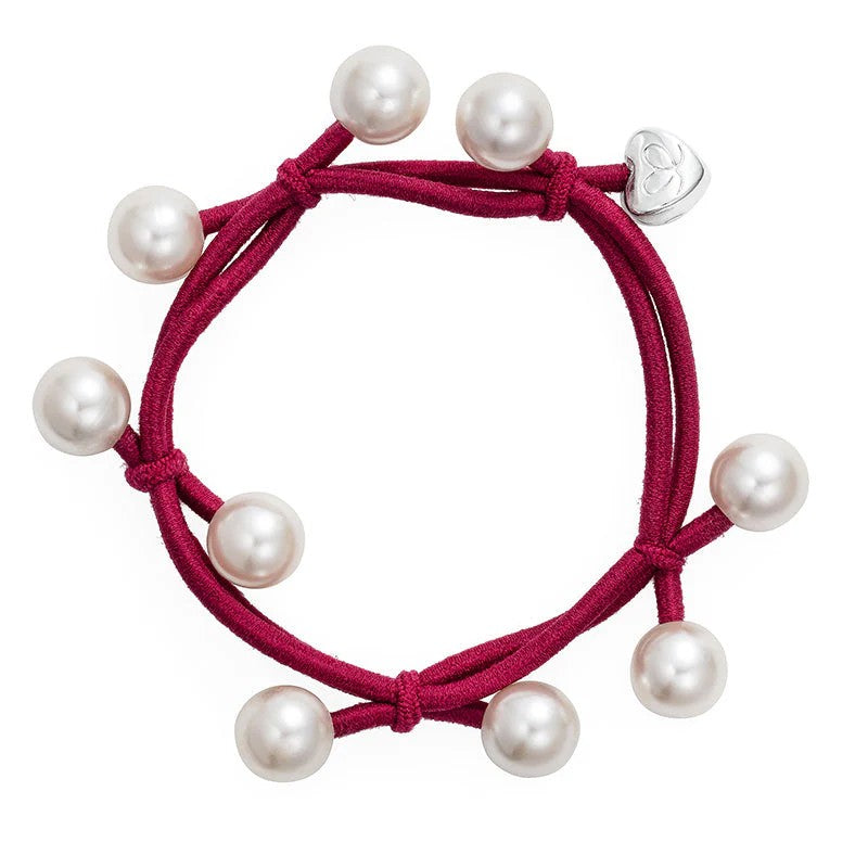 Pearl Cluster Band - Burgundy