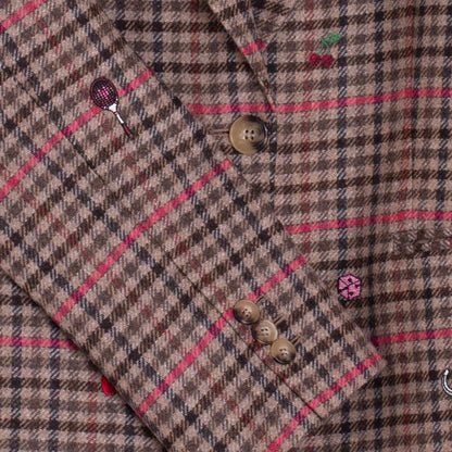 Pencil Tweed Blazer - Pink Check