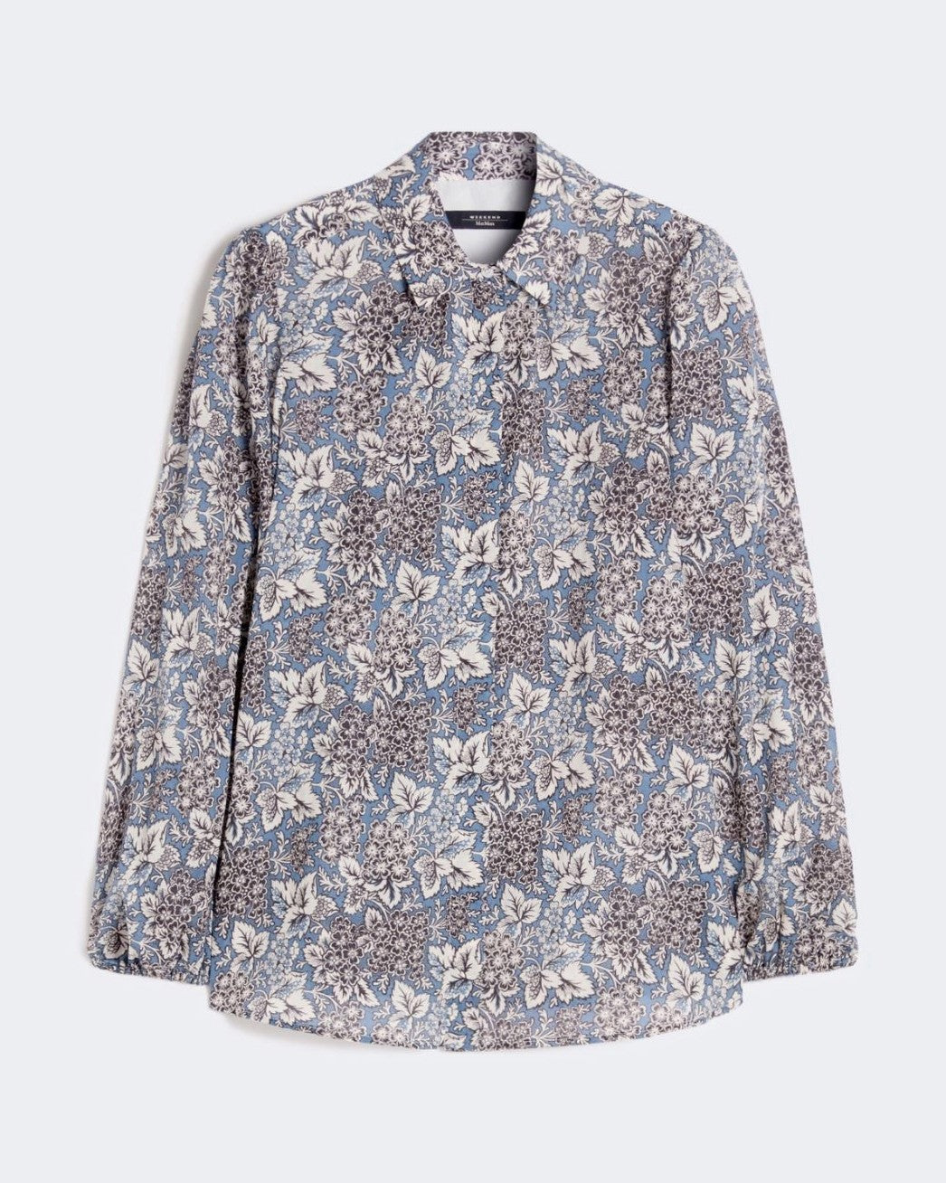 Periodi Printed Cotton Voile Shirt - Navy