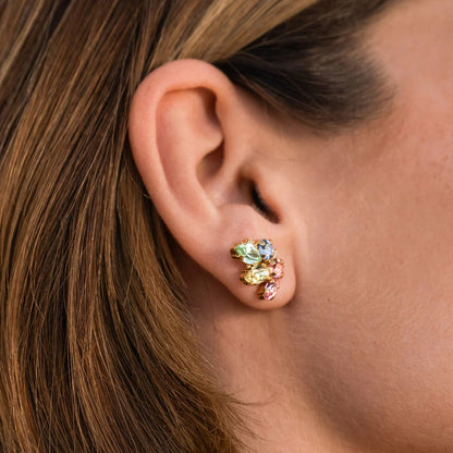 Petite Cora Earrings Gold - Pastel Combo