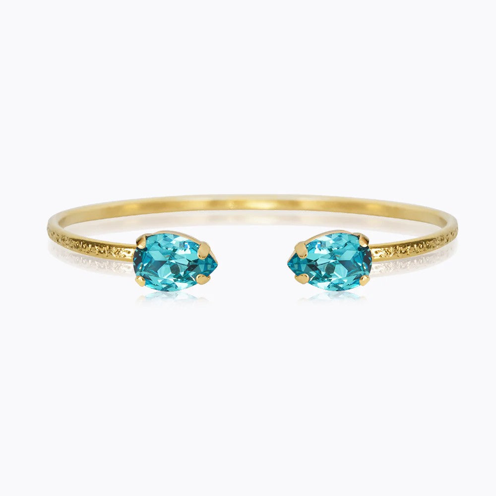 Petite Drop Bracelet Gold - Aquamarine