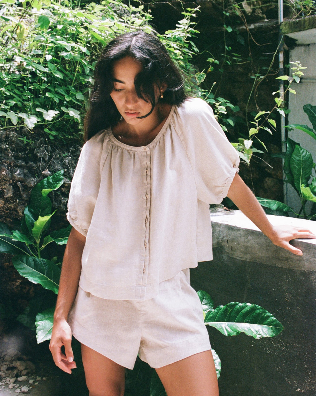 Pia Linen Top - Oatmeal