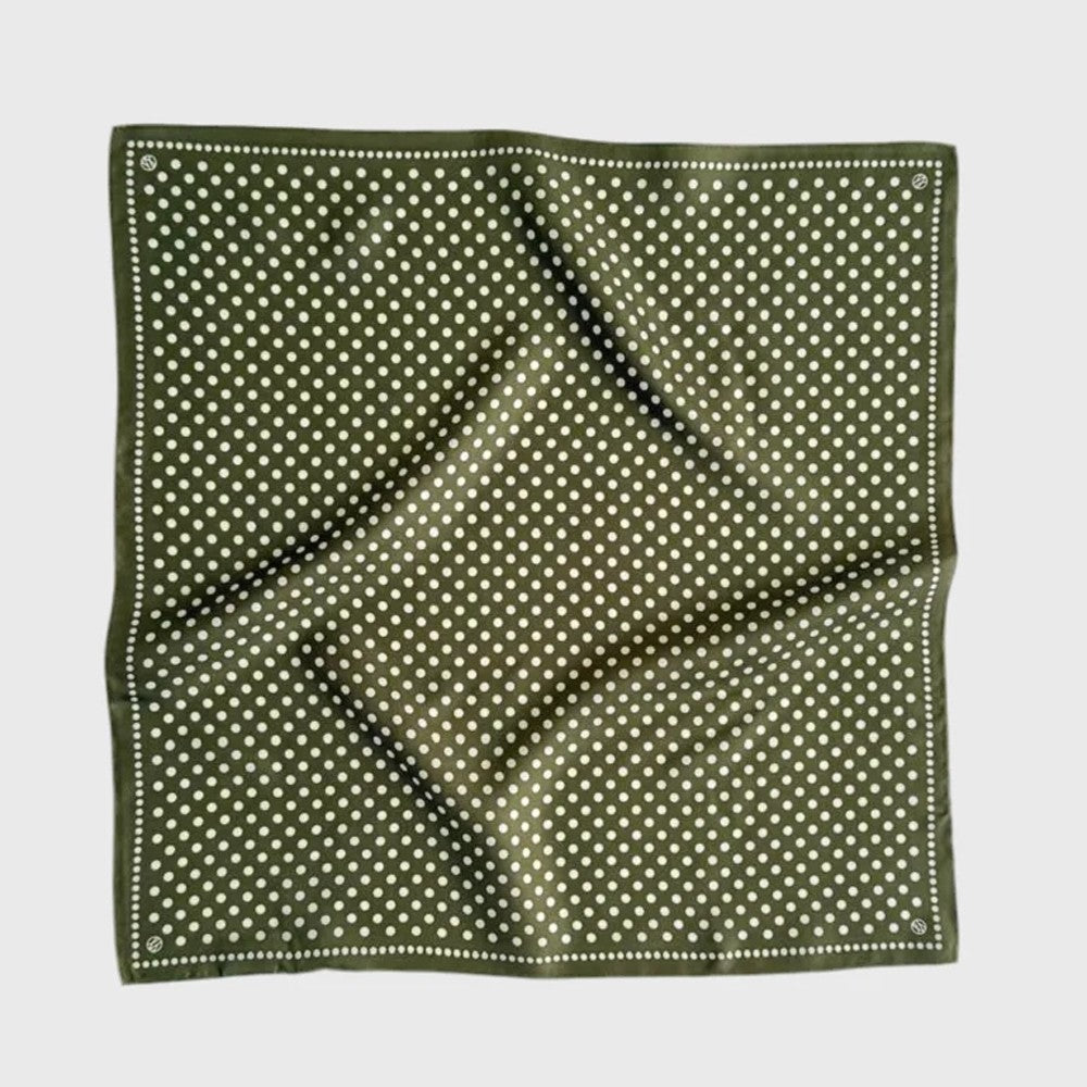 Polkadot Silk Scarf - Green
