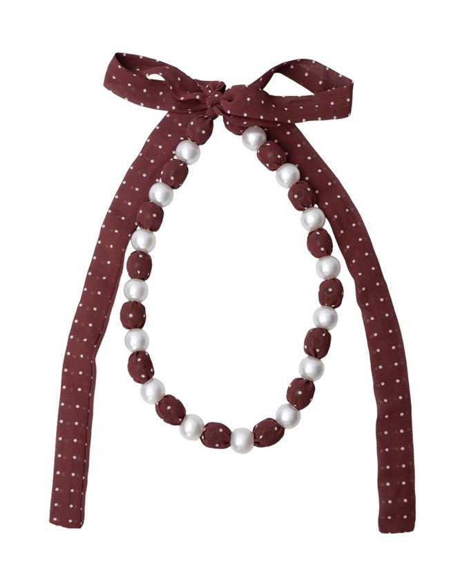 Posy Tied Necklace - Coffee Dot