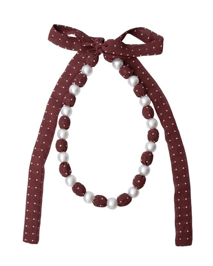 Posy Tied Necklace - Coffee Dot