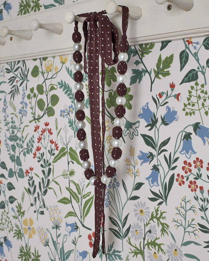 Posy Tied Necklace - Coffee Dot