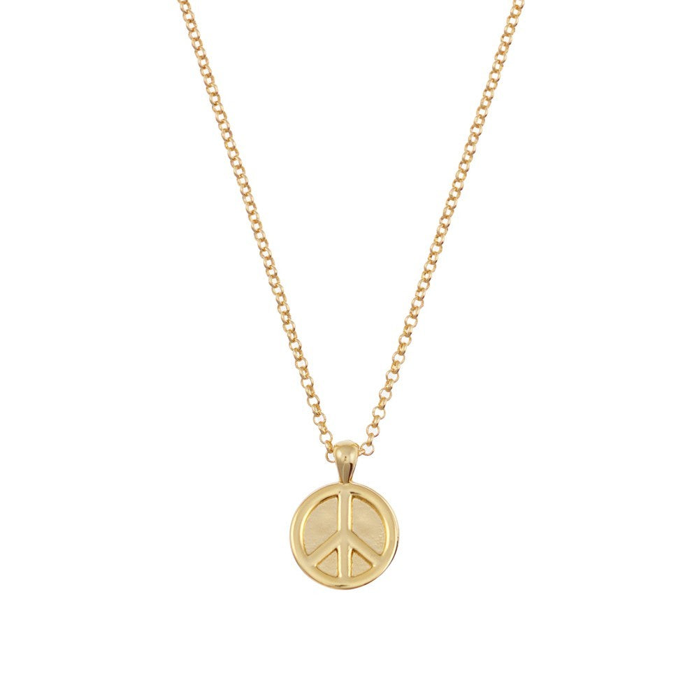 Peace Pendant Necklace - Gold