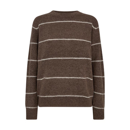 Thora Slim Stripe Crewneck Knit - Pine Bark