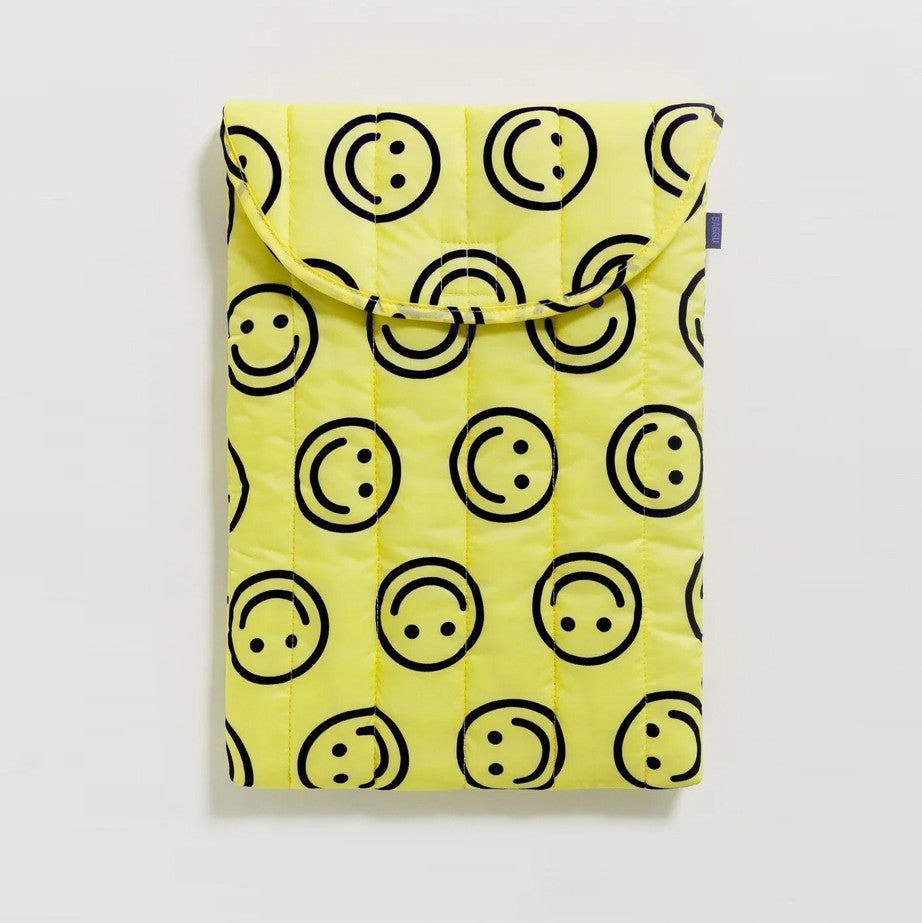 Puffy Laptop Sleeve 16&quot; - Yellow Happy