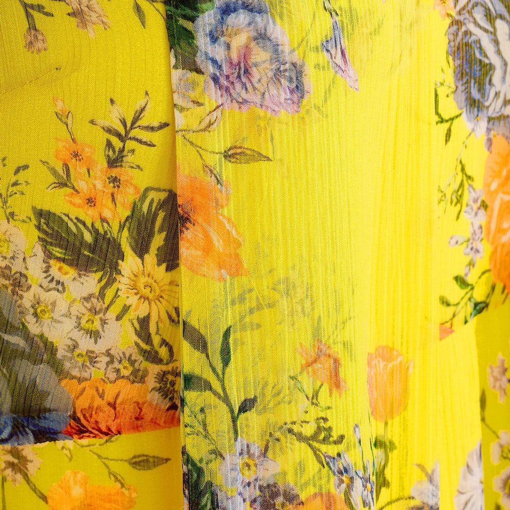 Elvira Dress - Dutch Floral Print On Yellow