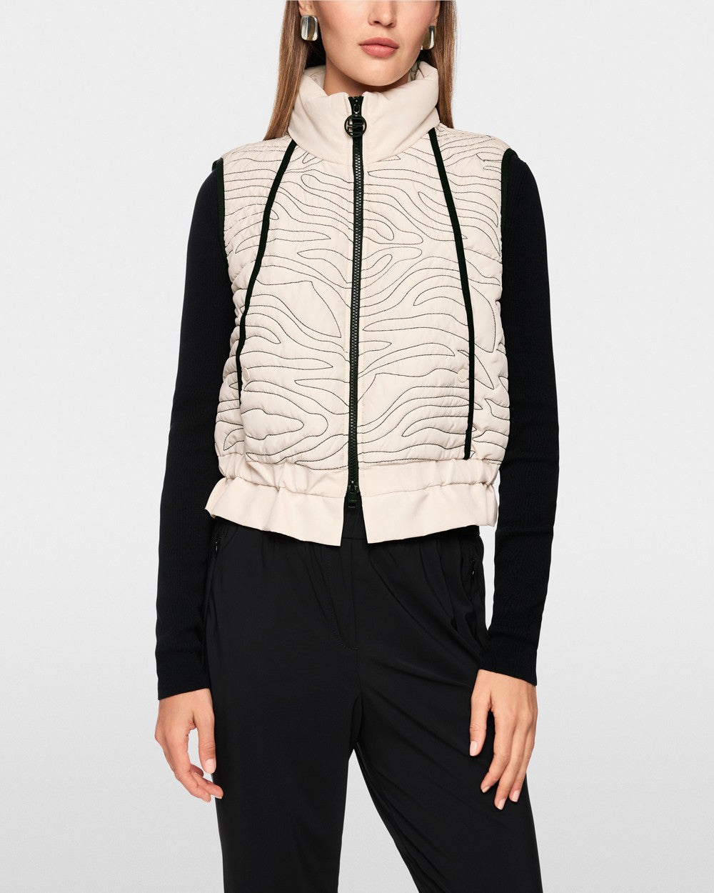 Quilted Gilet - Black White
