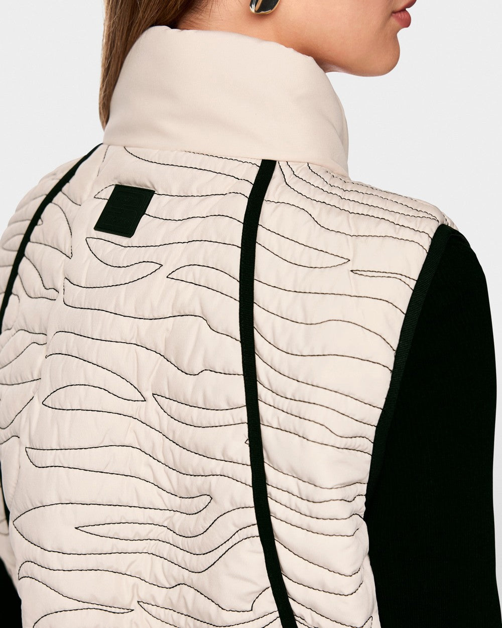 Quilted Gilet - Black White