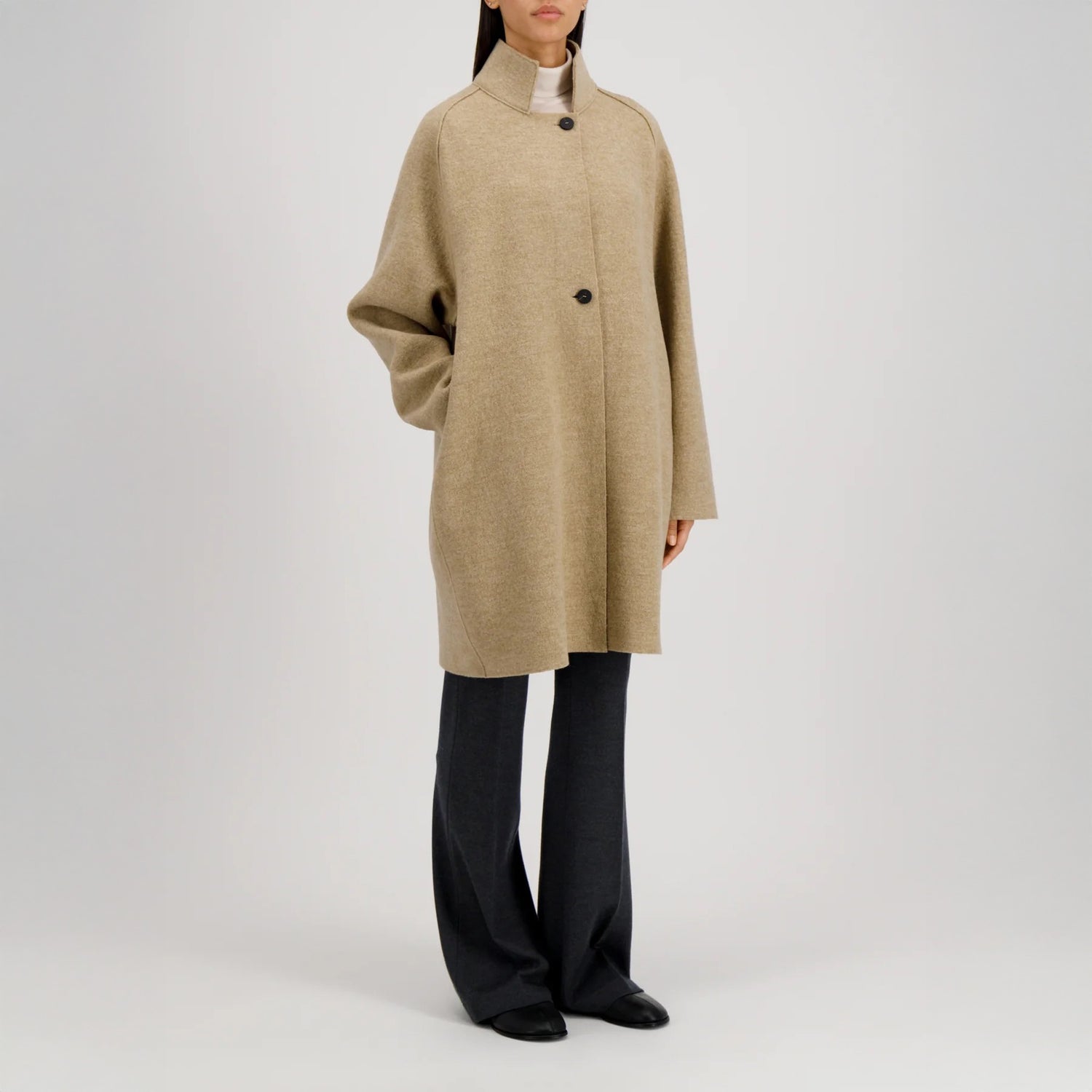Raglan Cape - Beige Melange