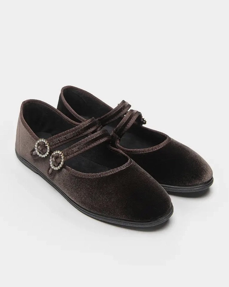 Double Strap Ballet - Chocolate Cafe