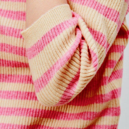 Raxow Long Sleeve Striped Knit - Naturel Raye Princesse Chine