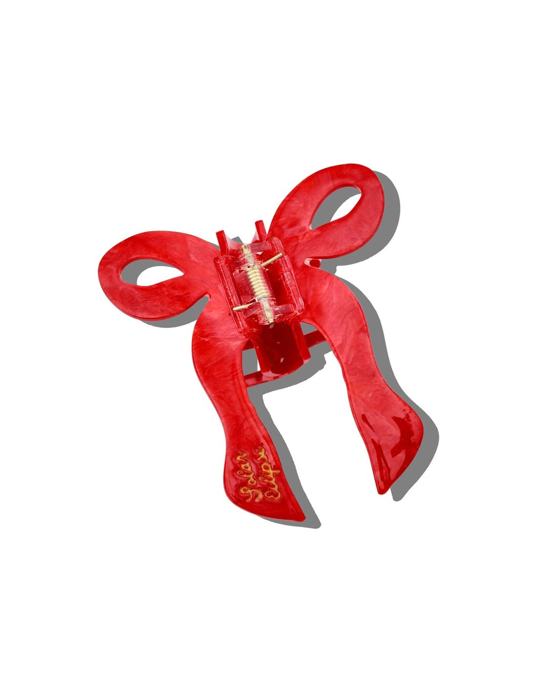 Red Bow Hair Claw - Red