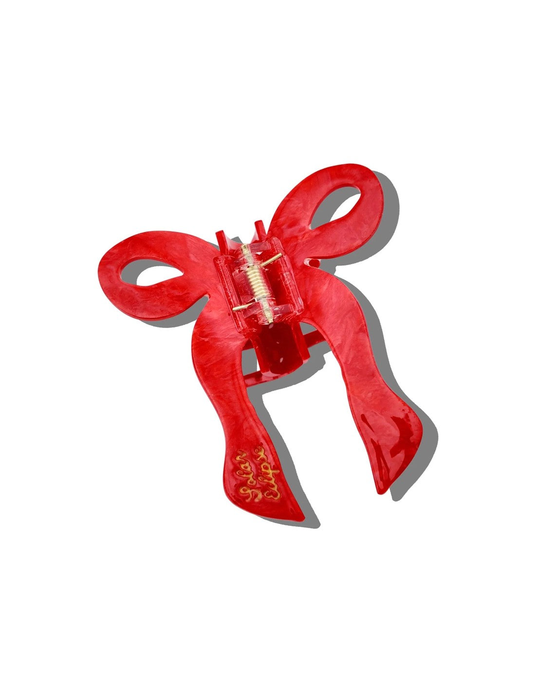Red Bow Hair Claw - Red