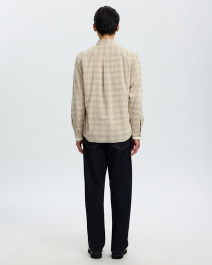 Regclaus Cord Check Long Sleeve Shirt - Oatmeal Brushed Nickel