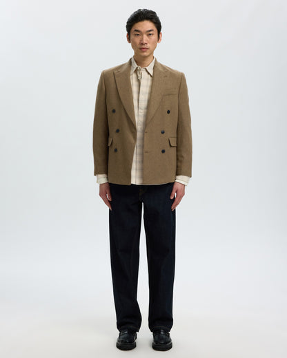 Regclaus Cord Check Long Sleeve Shirt - Oatmeal Brushed Nickel