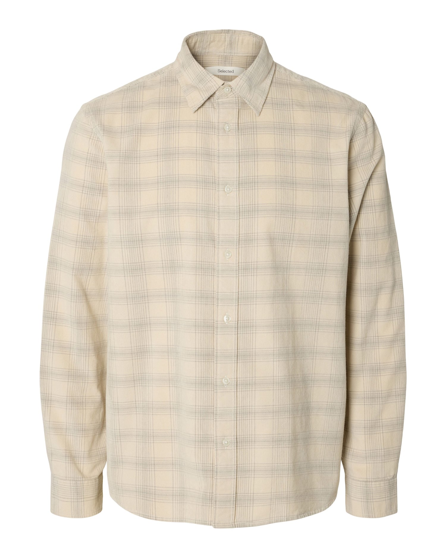 Regclaus Cord Check Long Sleeve Shirt - Oatmeal Brushed Nickel