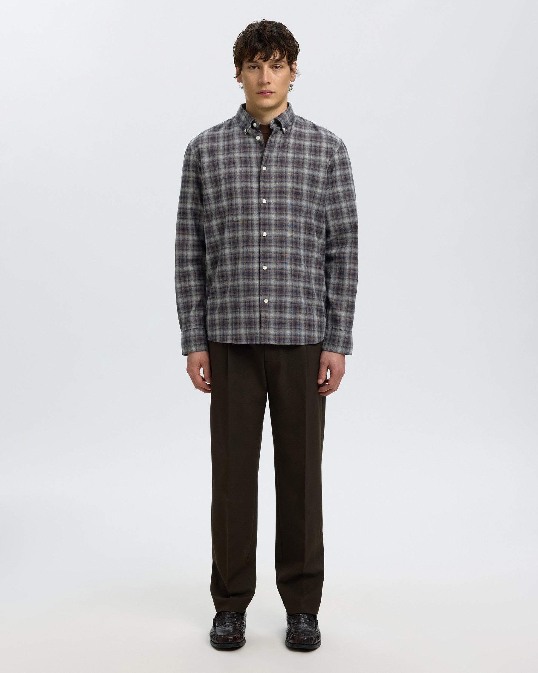 Regcole Jay Melange Long Sleeve Shirt - Sky Captain Brown