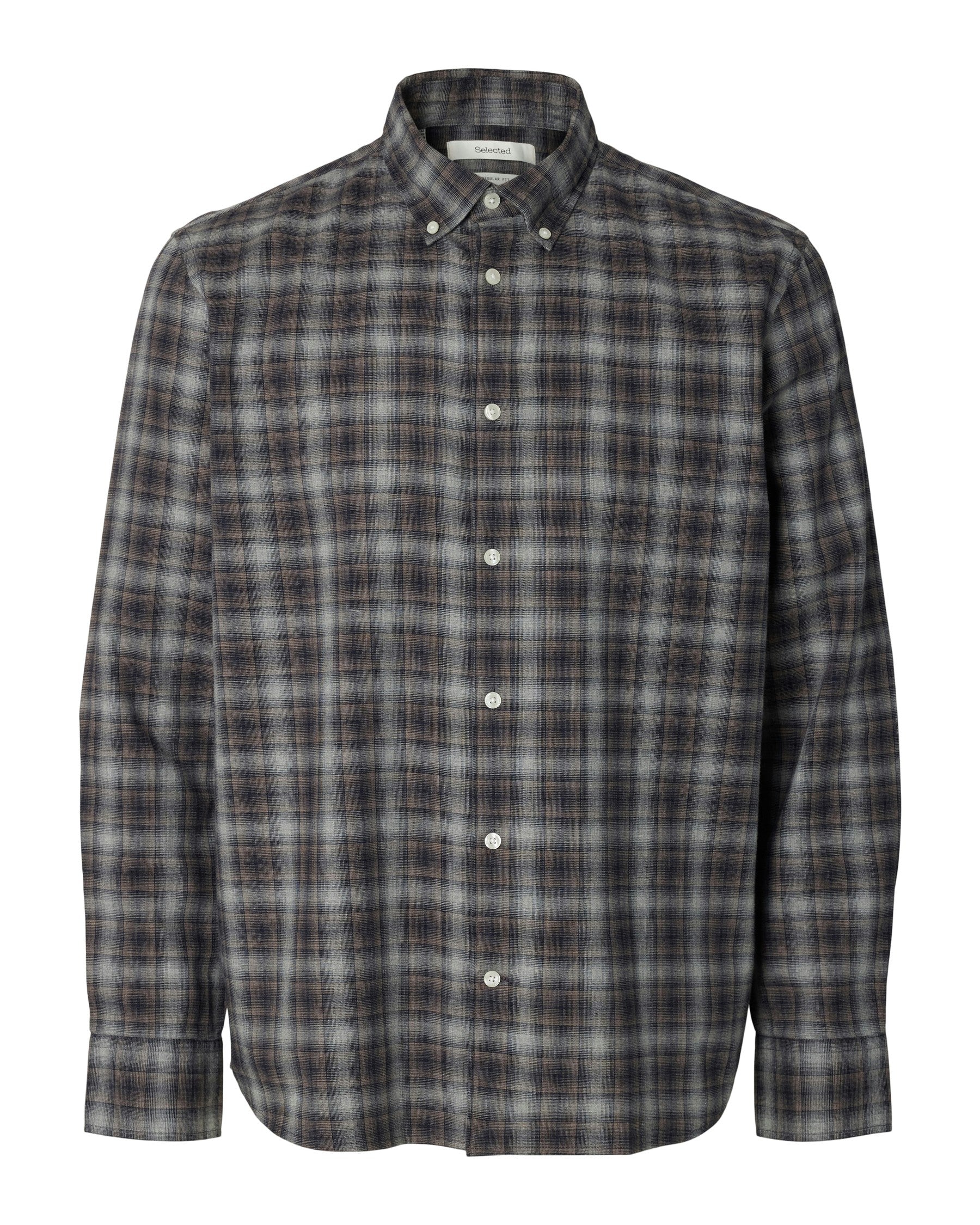 Regcole Jay Melange Long Sleeve Shirt - Sky Captain Brown