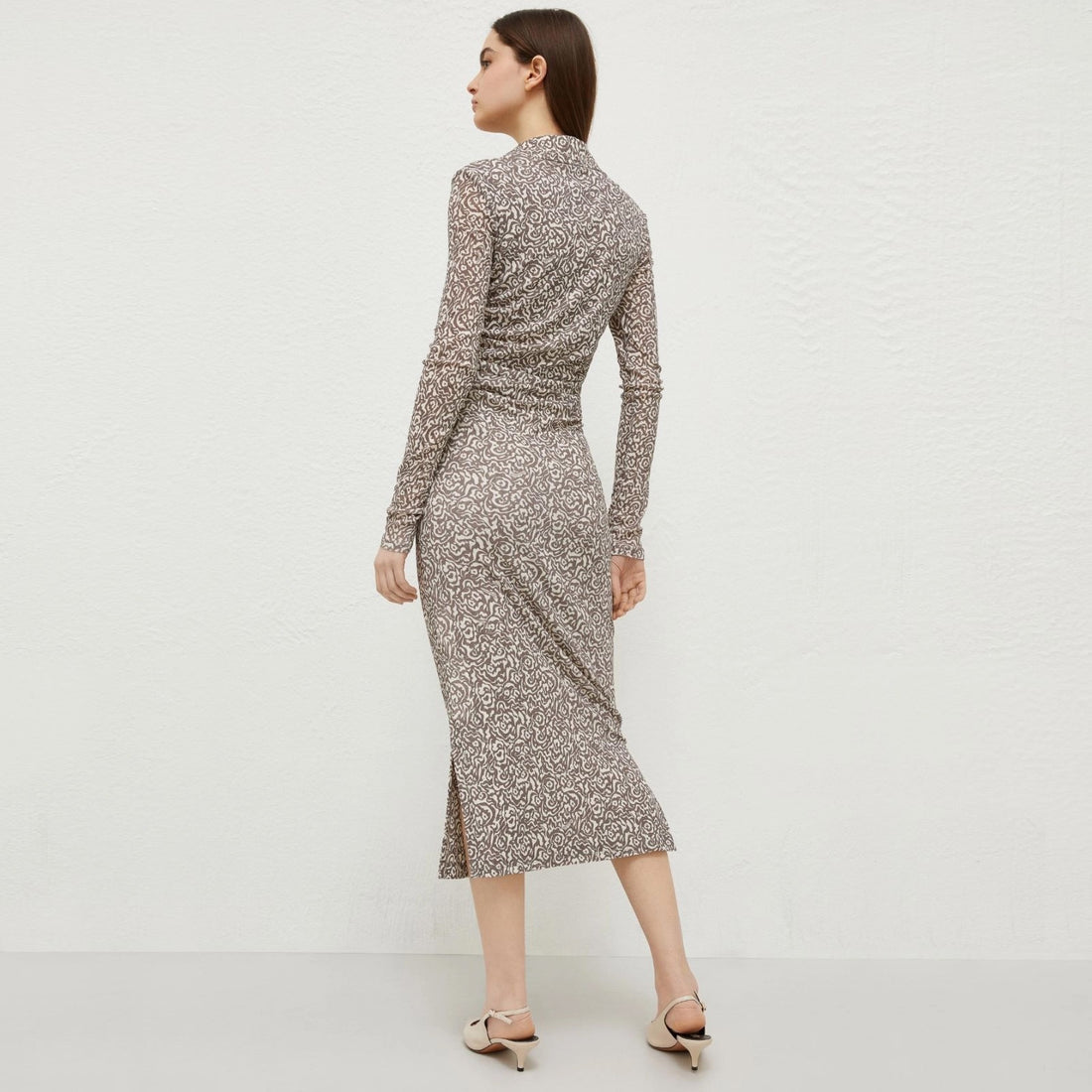 Regent Printed Long Sleeve Dress - Grey