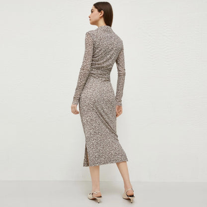 Regent Printed Long Sleeve Dress - Grey