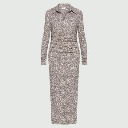 Regent Printed Long Sleeve Dress - Grey