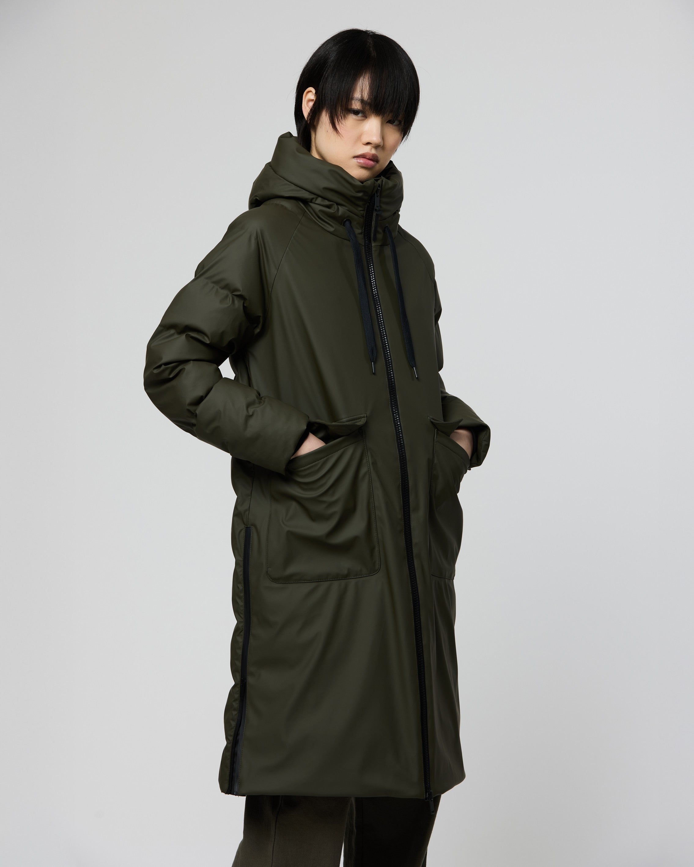 Rime Quilted Coat - Khaki