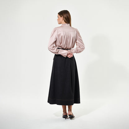 Roberta Shirt With Ruffle - Rosewater