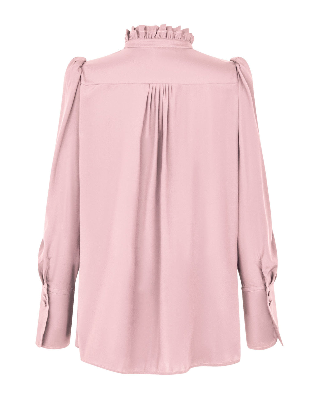 Roberta Shirt Blouse With Ruffle Details - Powder Rose