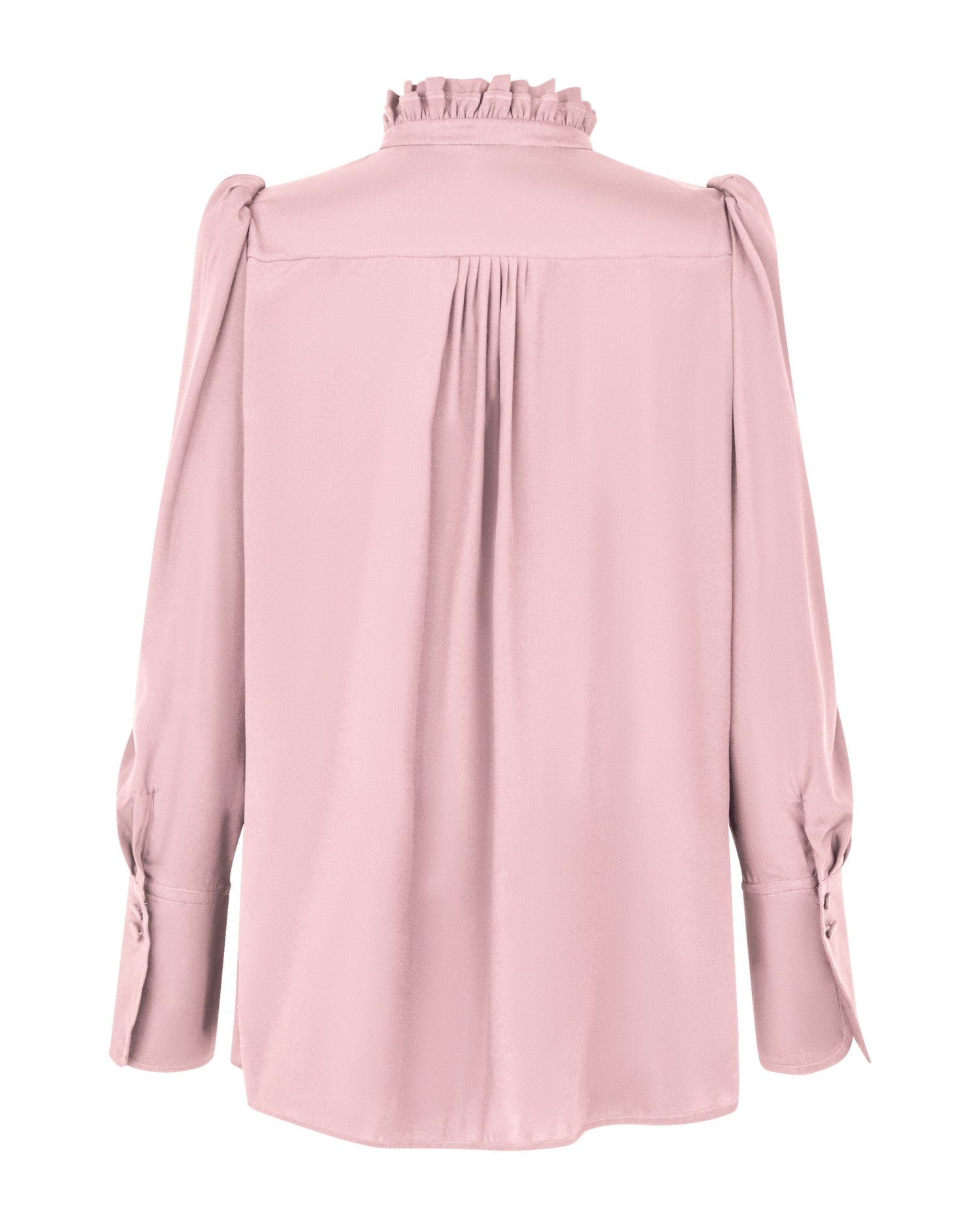Roberta Shirt Blouse With Ruffle Details - Powder Rose